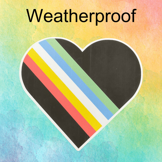 Oopsie Disability Pride Flag Heart Sticker | Disability Pride | Pack of 5 | Oopsie* Pack