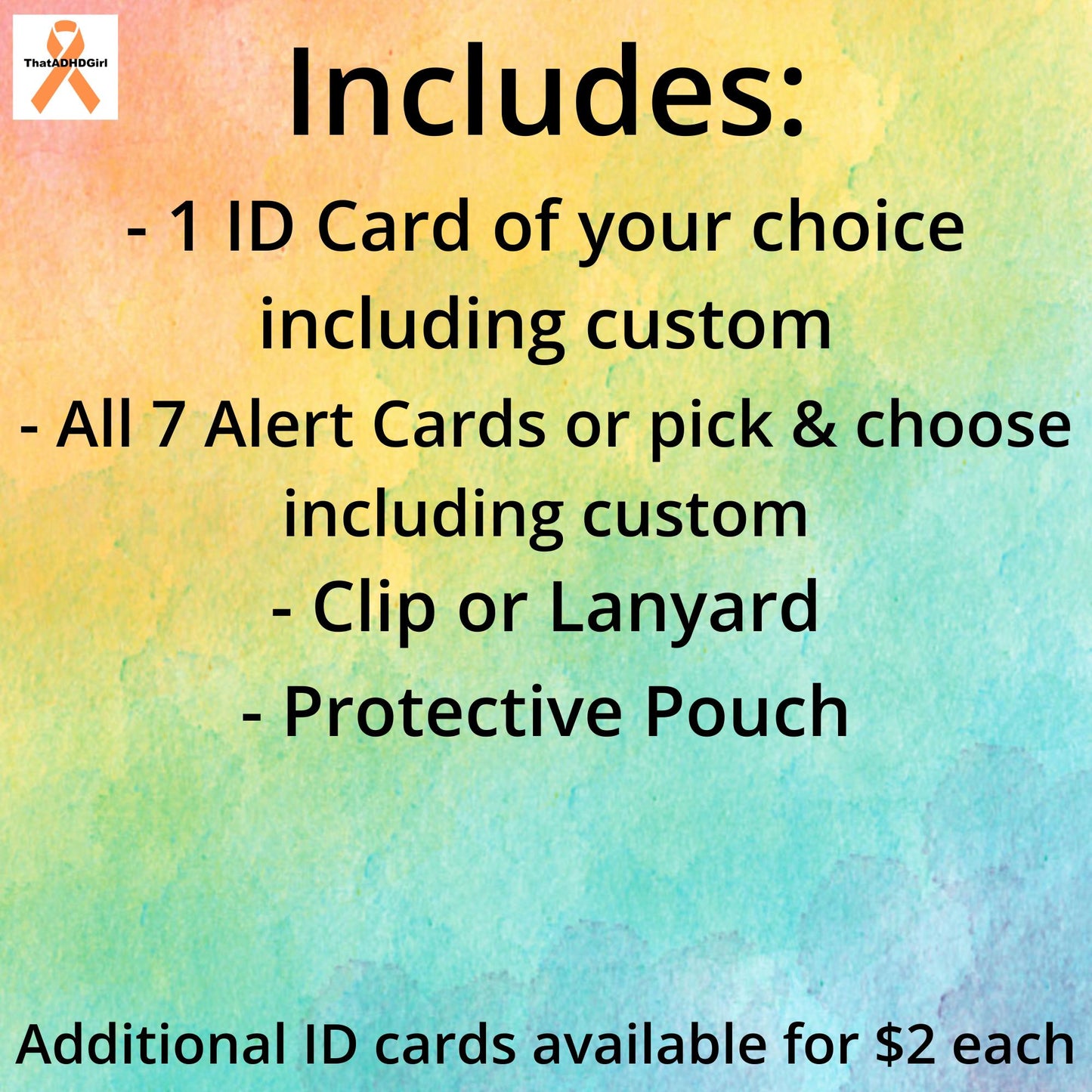 Disability/Disorder Medical ID Card & Alert Cards | Disability/Disorder Awareness | *Please Read Description*