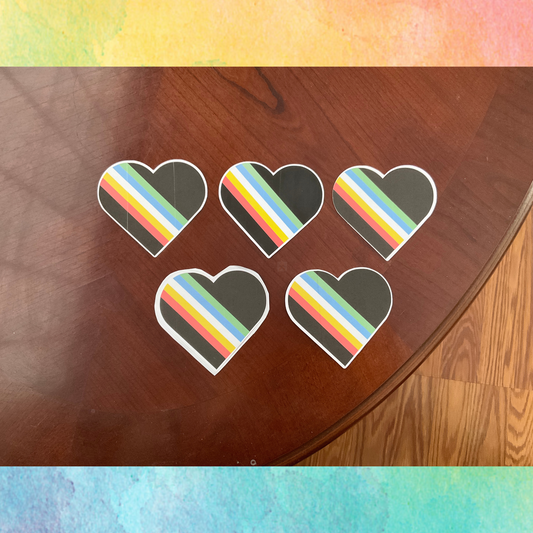 Oopsie Disability Pride Flag Heart Sticker | Disability Pride | Pack of 5 | Oopsie* Pack