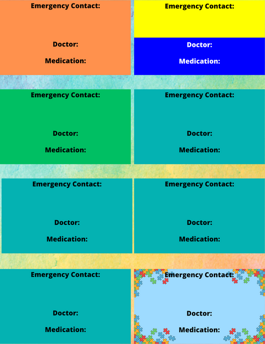 Disability/Disorder Medical ID Card | Disability/Disorder Awareness | *PLEASE READ DISCRIPTION*
