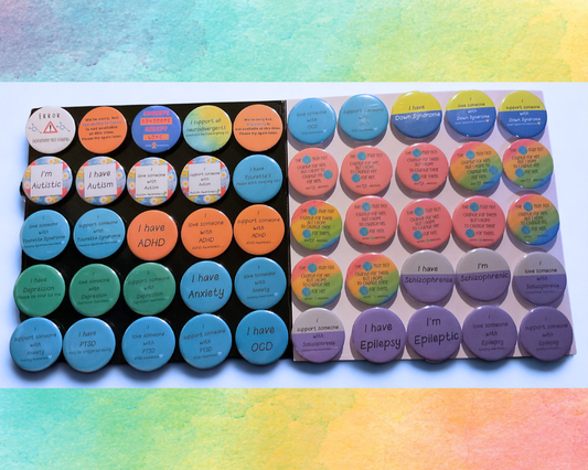 You Pick TWO Awareness Pins | Neurodiversity Awareness Pins