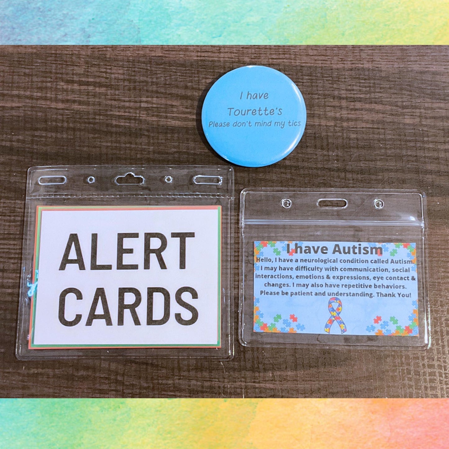 Disability/Disorder Medical ID Card, Alert Cards & Pin | Disability/Disorder Awareness | *Please Read Description*