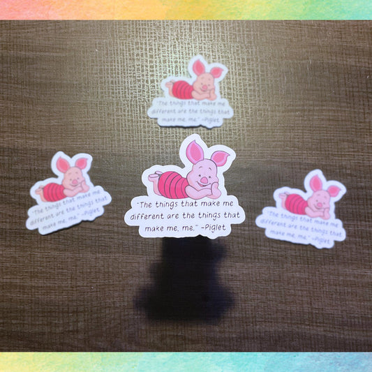 Pegatina con cita de Piglet | Pegatina con cita de Piglet de Winnie the Pooh