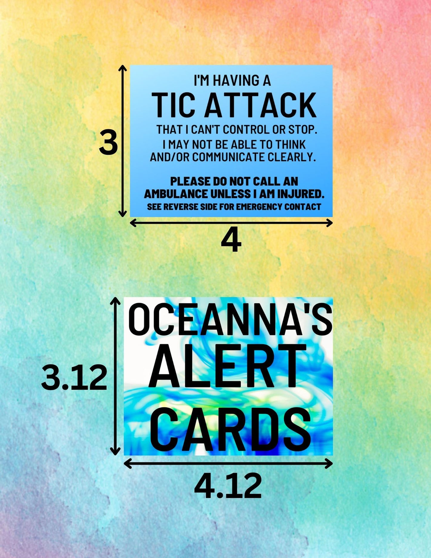 Disability/Disorder Medical Alert Cards | Disability/Disorder Awareness | *Please Read Description*