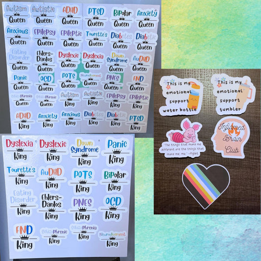 You pick 3 stickers | Awareness & Advocacy Stickers