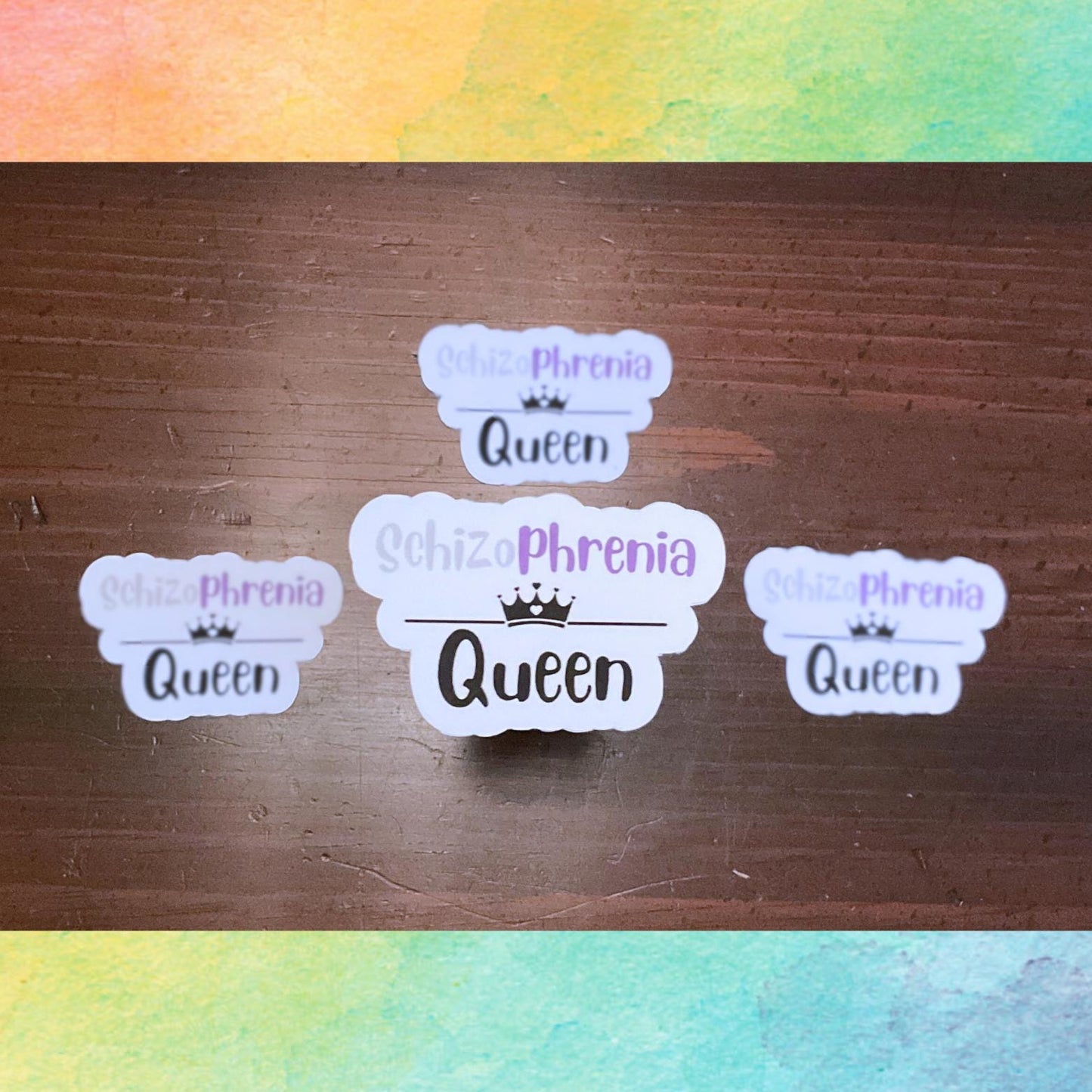Pegatina de la Reina de la Esquizofrenia | Reyes y Reinas