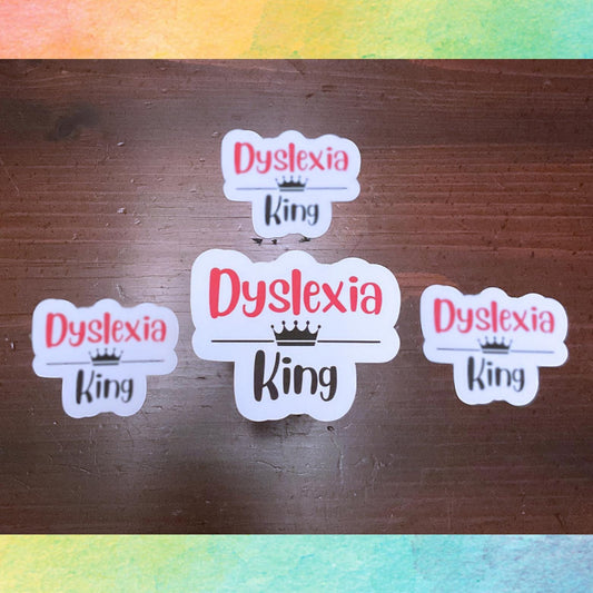 Pegatina del Rey de la Dislexia | Reyes y Reinas