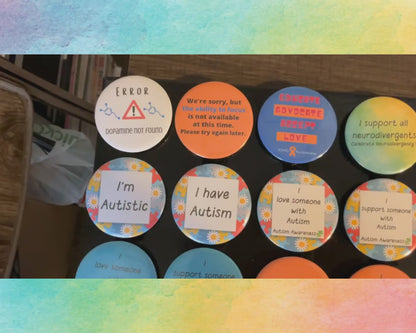 You Pick TWO Awareness Pins | Neurodiversity Awareness Pins